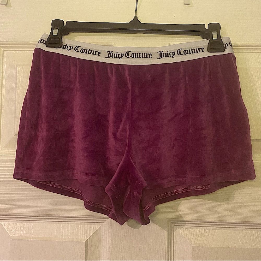 Retro Y2K Juicy Couture Velour Shorts Size Small Purple